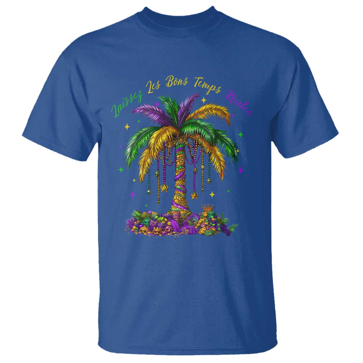 Funny Mardi Gras Coconut Palm Tree T Shirt Laissez Les Bons Temps Rouler Beads Masks