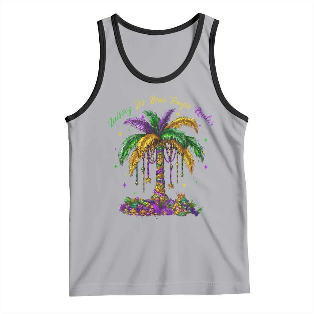 Funny Mardi Gras Coconut Palm Tree Tank Top Laissez Les Bons Temps Rouler Beads Masks