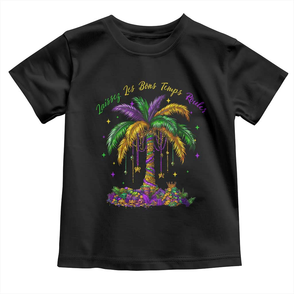 Funny Mardi Gras Coconut Palm Tree Toddler T Shirt Laissez Les Bons Temps Rouler Beads Masks