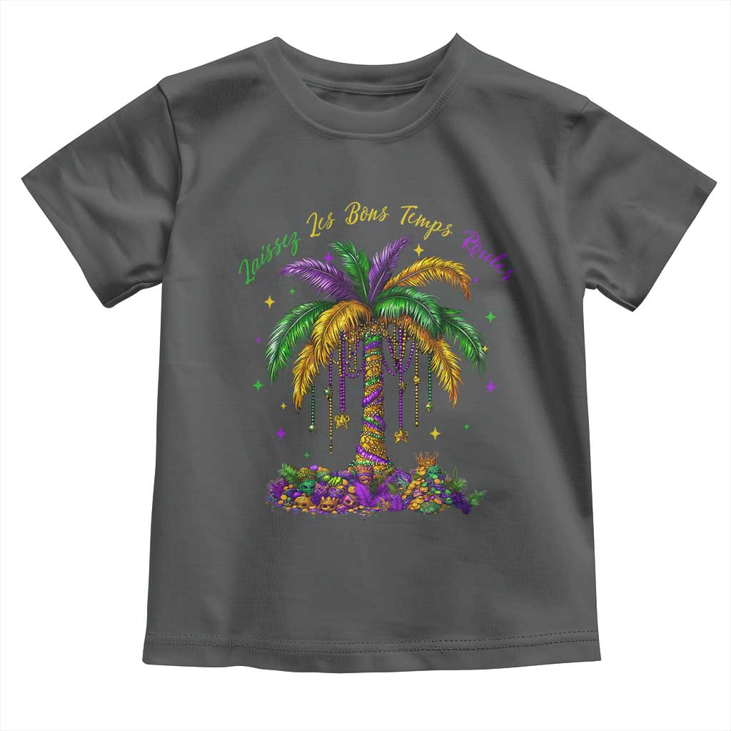 Funny Mardi Gras Coconut Palm Tree Toddler T Shirt Laissez Les Bons Temps Rouler Beads Masks