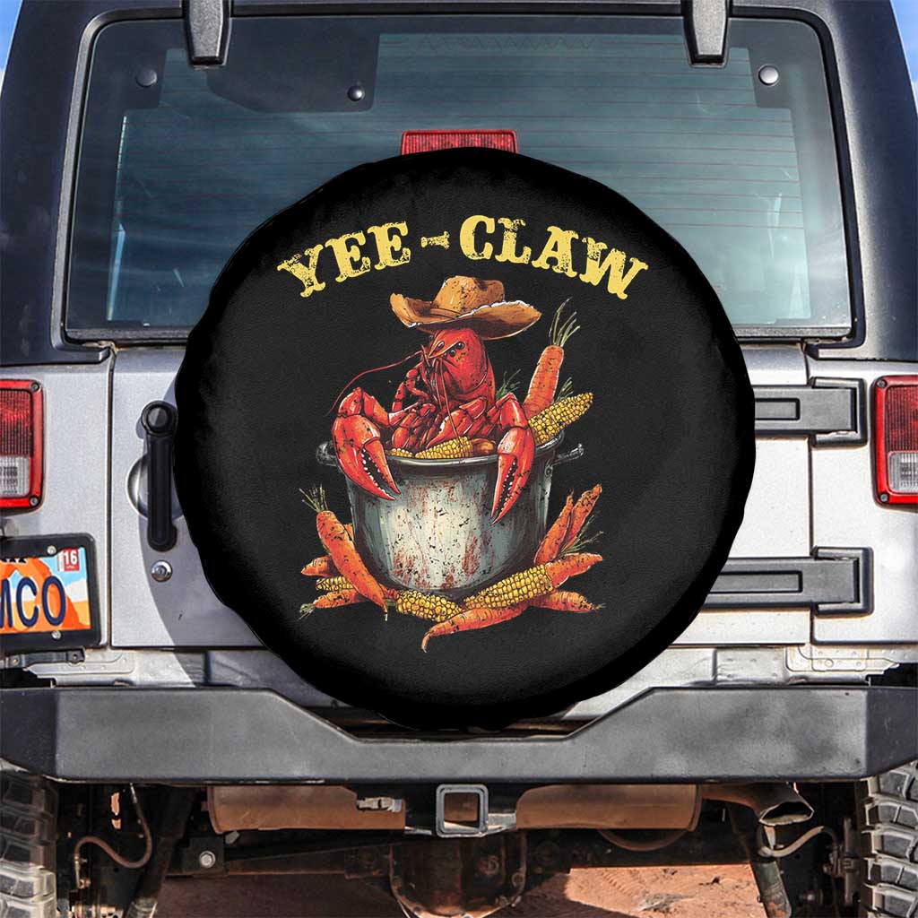 Funny Louisiana Crawfish Cowboy Spare Tire Cover Yee Claw Cajun Seafood
