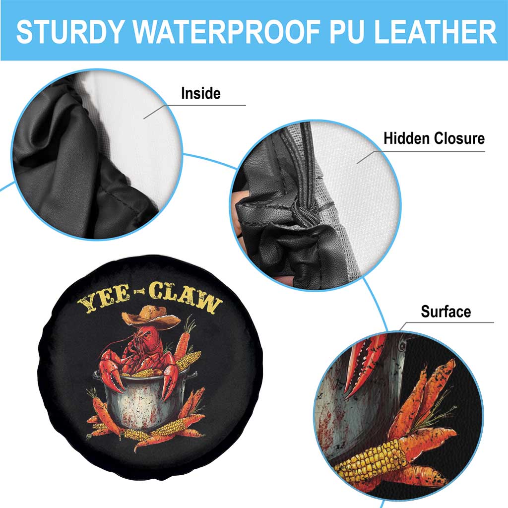 Funny Louisiana Crawfish Cowboy Spare Tire Cover Yee Claw Cajun Seafood