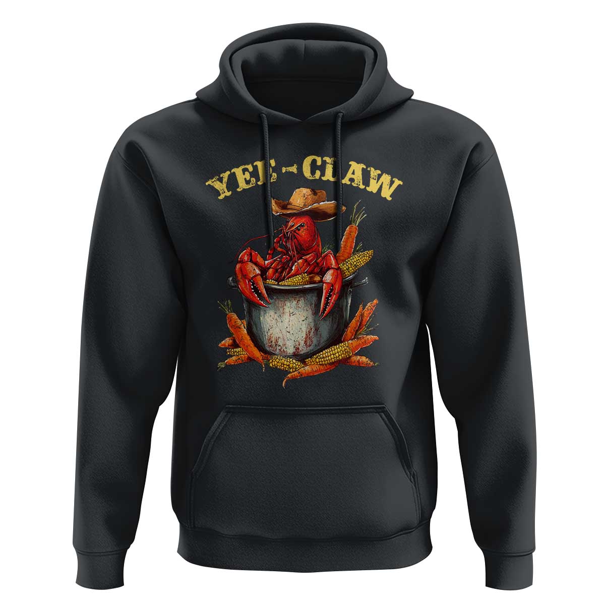 Funny Louisiana Crawfish Cowboy Hoodie Yee Claw Cajun Seafood