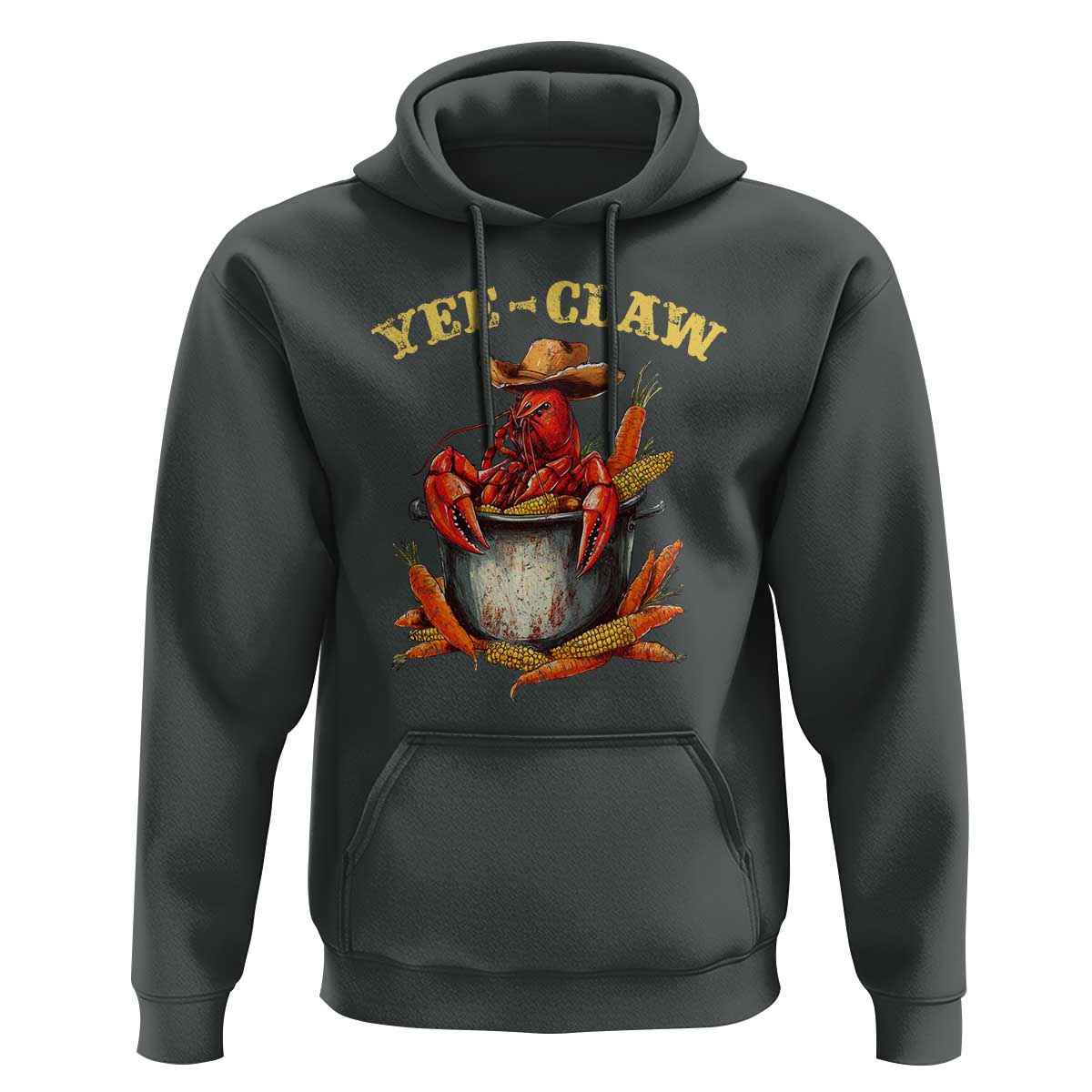 Funny Louisiana Crawfish Cowboy Hoodie Yee Claw Cajun Seafood