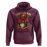 Funny Louisiana Crawfish Cowboy Hoodie Yee Claw Cajun Seafood