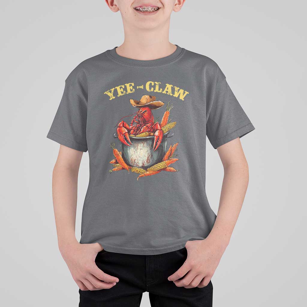 Funny Louisiana Crawfish Cowboy T Shirt For Kid Yee Claw Cajun Seafood