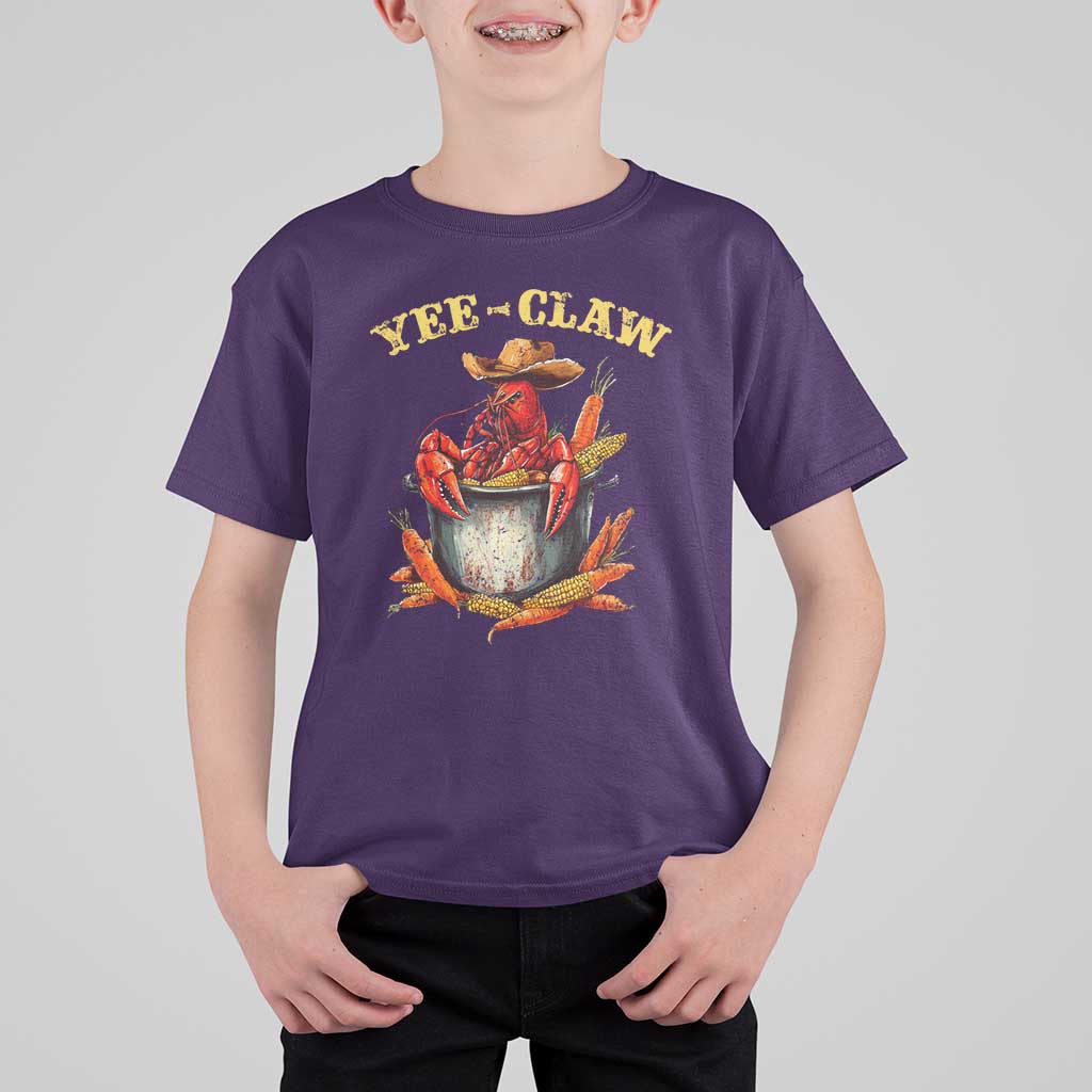 Funny Louisiana Crawfish Cowboy T Shirt For Kid Yee Claw Cajun Seafood