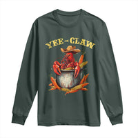 Funny Louisiana Crawfish Cowboy Long Sleeve Shirt Yee Claw Cajun Seafood