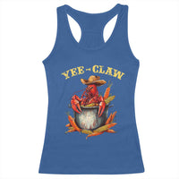 Funny Louisiana Crawfish Cowboy Racerback Tank Top Yee Claw Cajun Seafood