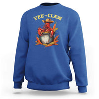 Funny Louisiana Crawfish Cowboy Sweatshirt Yee Claw Cajun Seafood