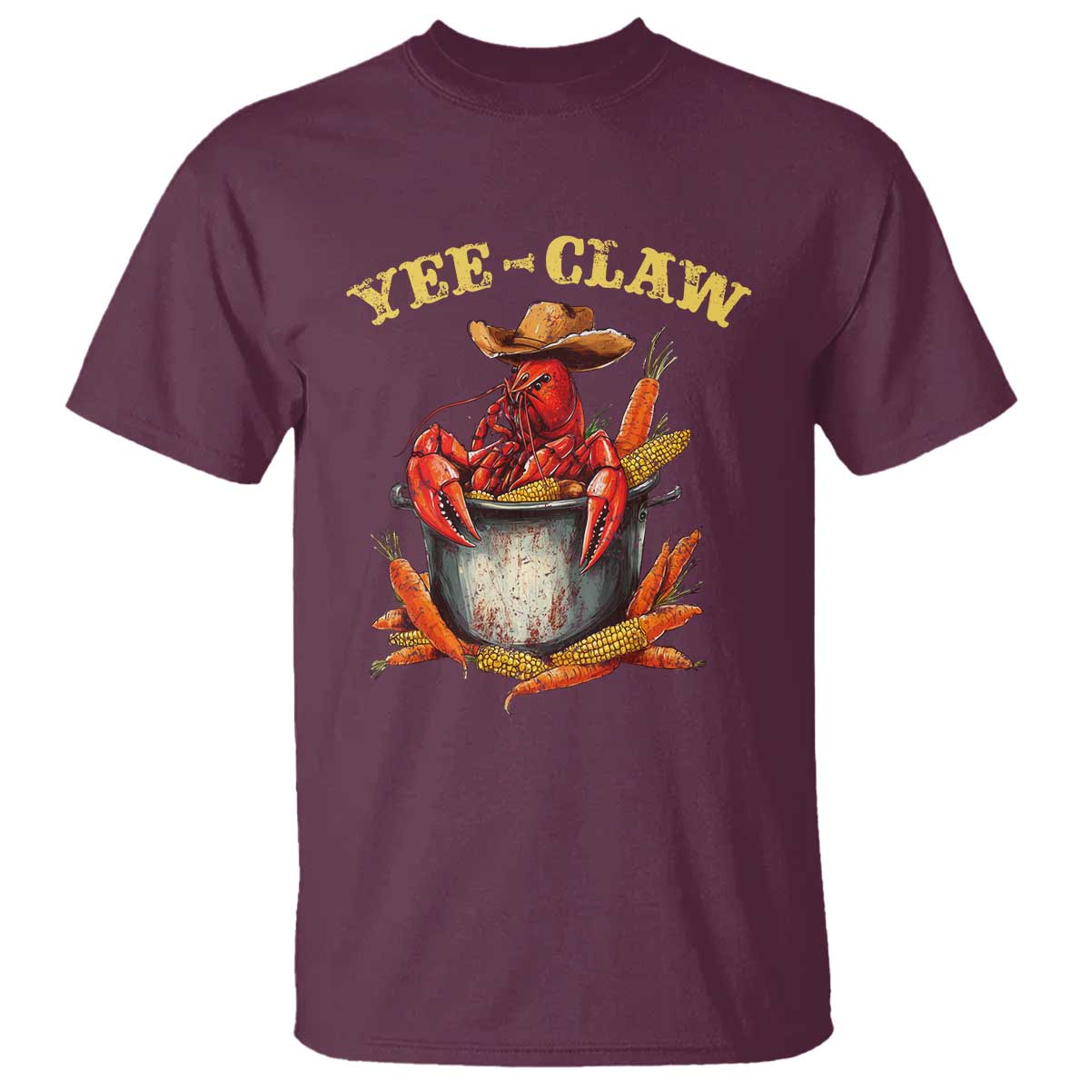 Funny Louisiana Crawfish Cowboy T Shirt Yee Claw Cajun Seafood
