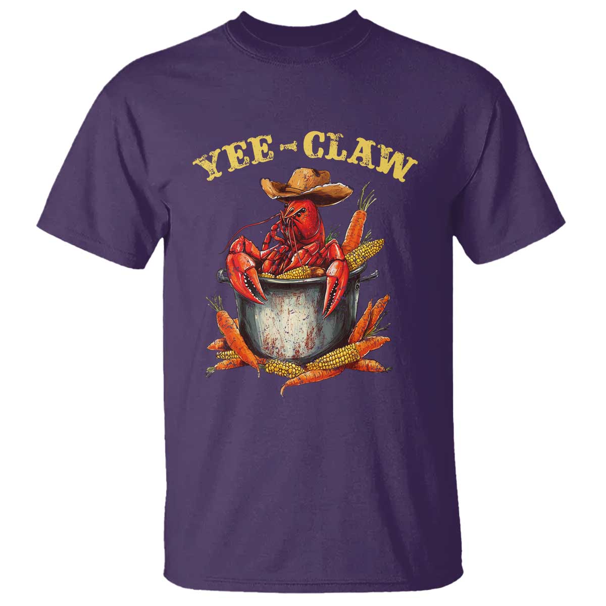Funny Louisiana Crawfish Cowboy T Shirt Yee Claw Cajun Seafood
