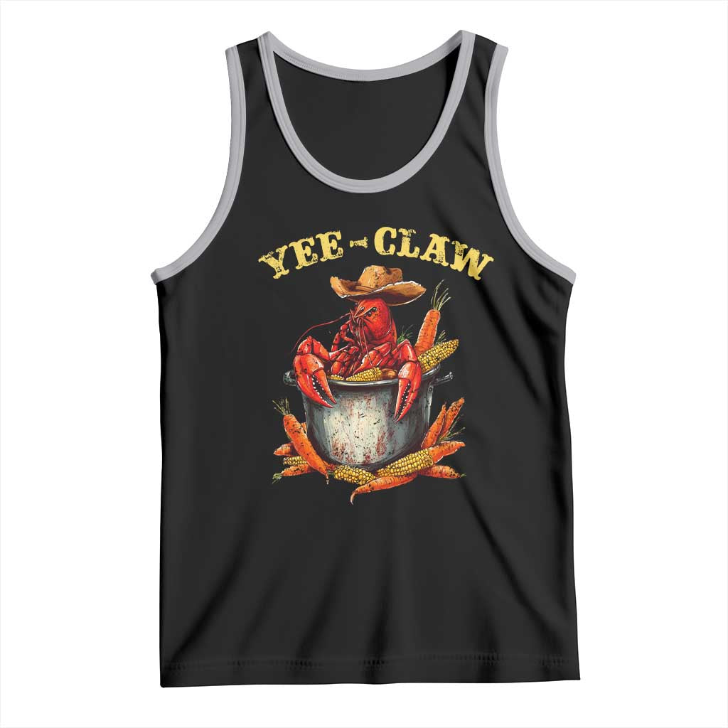 Funny Louisiana Crawfish Cowboy Tank Top Yee Claw Cajun Seafood