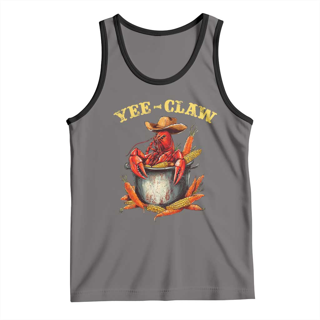 Funny Louisiana Crawfish Cowboy Tank Top Yee Claw Cajun Seafood