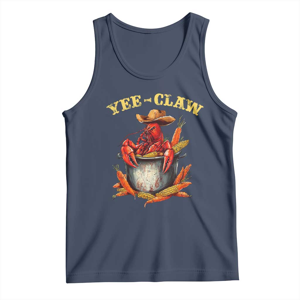 Funny Louisiana Crawfish Cowboy Tank Top Yee Claw Cajun Seafood