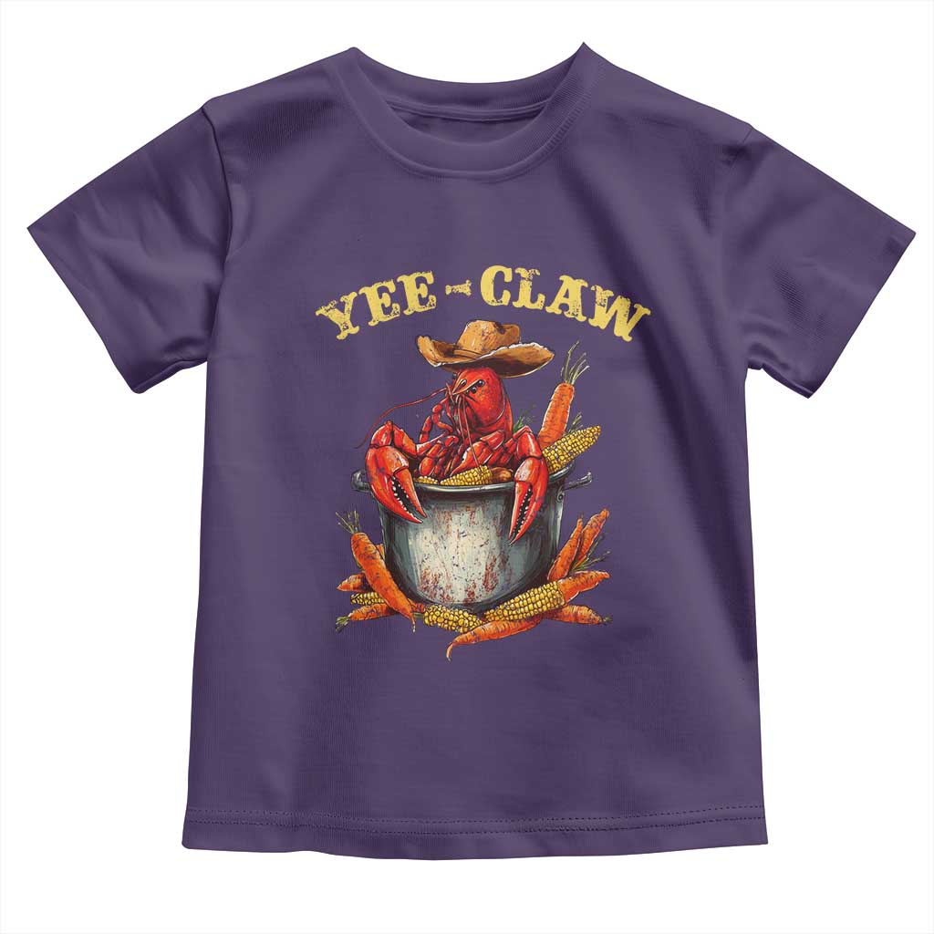 Funny Louisiana Crawfish Cowboy Toddler T Shirt Yee Claw Cajun Seafood
