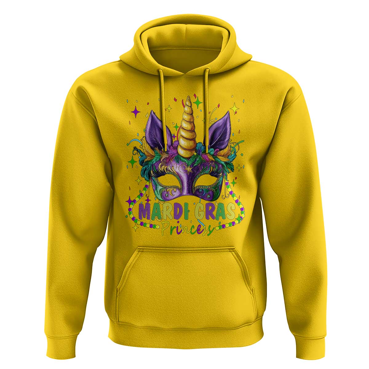 Funny Mardi Gras Princess Hoodie Unicorn Mask Party