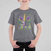 Funny Mardi Gras Princess T Shirt For Kid Unicorn Mask Party