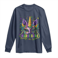 Funny Mardi Gras Princess Long Sleeve Shirt Unicorn Mask Party