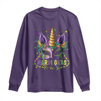 Funny Mardi Gras Princess Long Sleeve Shirt Unicorn Mask Party