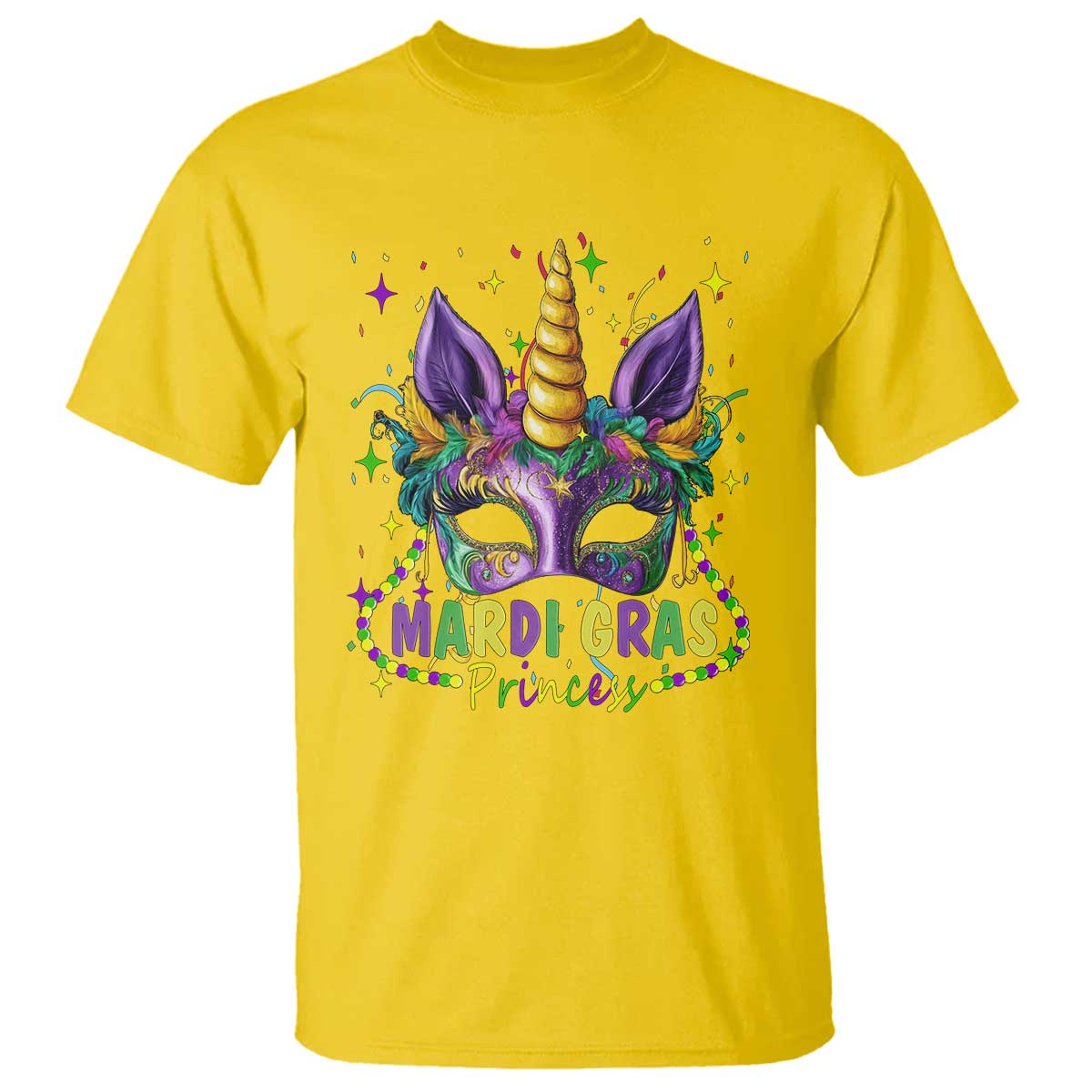 Funny Mardi Gras Princess T Shirt Unicorn Mask Party