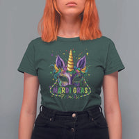 Funny Mardi Gras Princess T Shirt For Women Unicorn Mask Party