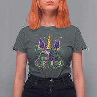 Funny Mardi Gras Princess T Shirt For Women Unicorn Mask Party