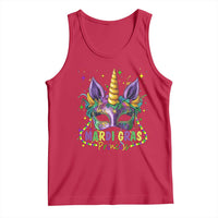Funny Mardi Gras Princess Tank Top Unicorn Mask Party