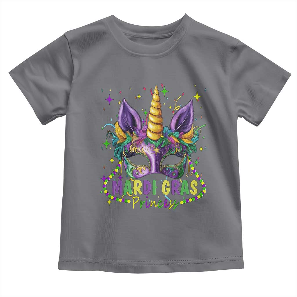 Funny Mardi Gras Princess Toddler T Shirt Unicorn Mask Party