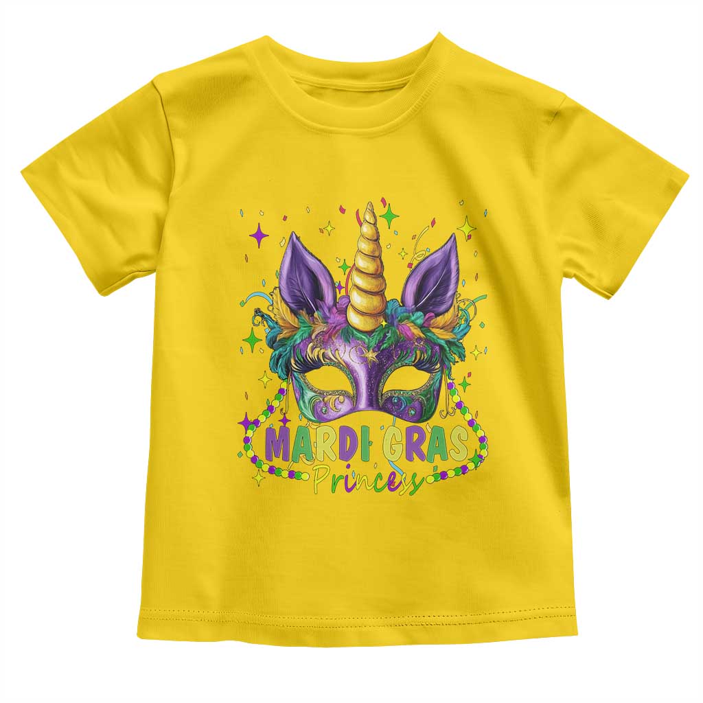 Funny Mardi Gras Princess Toddler T Shirt Unicorn Mask Party
