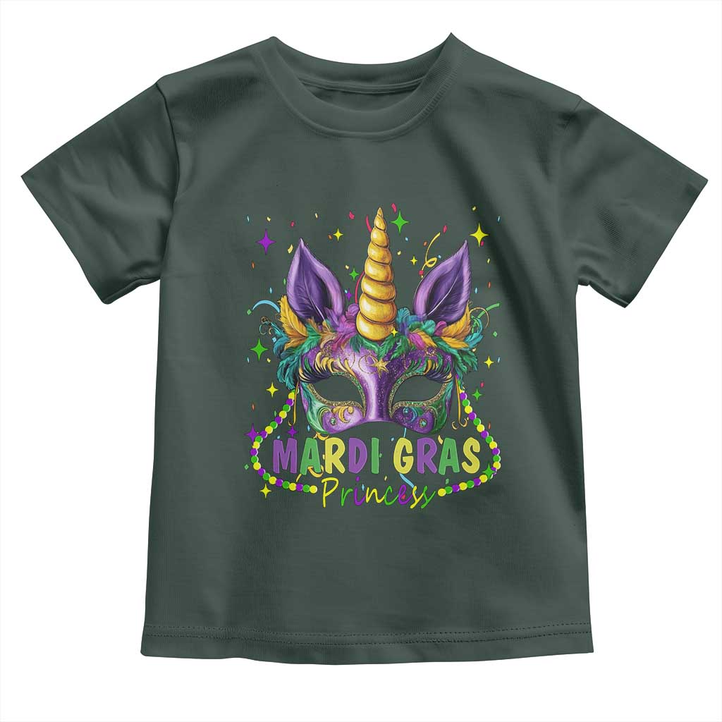 Funny Mardi Gras Princess Toddler T Shirt Unicorn Mask Party