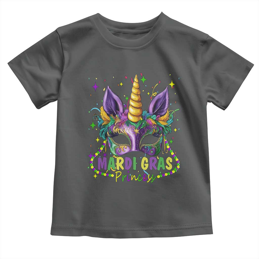 Funny Mardi Gras Princess Toddler T Shirt Unicorn Mask Party
