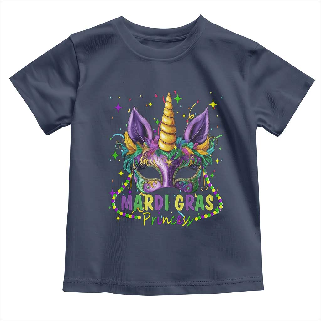 Funny Mardi Gras Princess Toddler T Shirt Unicorn Mask Party