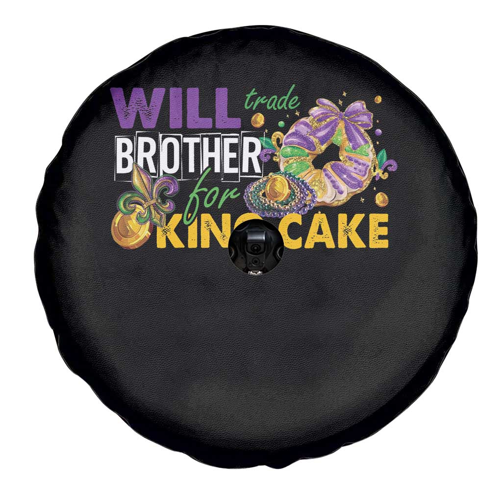 Funny Mardi Gras Will Trade Brother For King Cake Spare Tire Cover Beads Doubloons