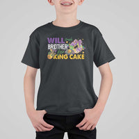 Funny Mardi Gras Will Trade Brother For King Cake T Shirt For Kid Beads Doubloons
