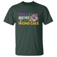 Funny Mardi Gras Will Trade Brother For King Cake T Shirt Beads Doubloons