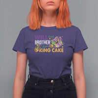 Funny Mardi Gras Will Trade Brother For King Cake T Shirt For Women Beads Doubloons