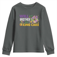 Funny Mardi Gras Will Trade Brother For King Cake Youth Sweatshirt Beads Doubloons