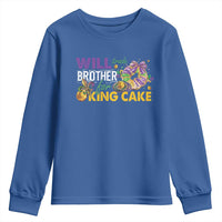 Funny Mardi Gras Will Trade Brother For King Cake Youth Sweatshirt Beads Doubloons