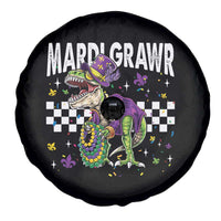 Funny Mardi Gras T-rex Dinosaur Spare Tire Cover Mardi Grawr Beads Carnival Party