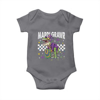 Funny Mardi Gras T-rex Dinosaur Baby Onesie Mardi Grawr Beads Carnival Party