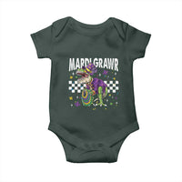 Funny Mardi Gras T-rex Dinosaur Baby Onesie Mardi Grawr Beads Carnival Party