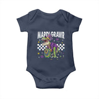 Funny Mardi Gras T-rex Dinosaur Baby Onesie Mardi Grawr Beads Carnival Party