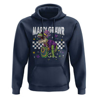 Funny Mardi Gras T-rex Dinosaur Hoodie Mardi Grawr Beads Carnival Party