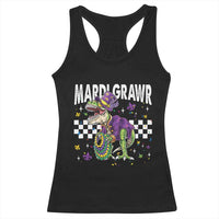 Funny Mardi Gras T-rex Dinosaur Racerback Tank Top Mardi Grawr Beads Carnival Party