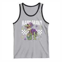 Funny Mardi Gras T-rex Dinosaur Tank Top Mardi Grawr Beads Carnival Party