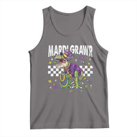 Funny Mardi Gras T-rex Dinosaur Tank Top Mardi Grawr Beads Carnival Party