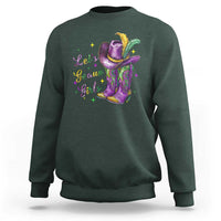 Funny Mardi Gras Cowgirl Sweatshirt Let's Geaux Girls Western Cowgirl Boots Carnival