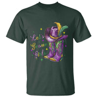 Funny Mardi Gras Cowgirl T Shirt Let's Geaux Girls Western Cowgirl Boots Carnival