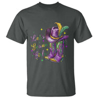 Funny Mardi Gras Cowgirl T Shirt Let's Geaux Girls Western Cowgirl Boots Carnival